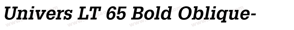 Univers LT 65 Bold Oblique字体转换